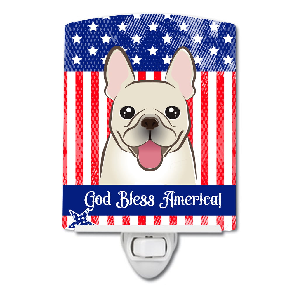 American Flag & French Bulldog Ceramic Night Light