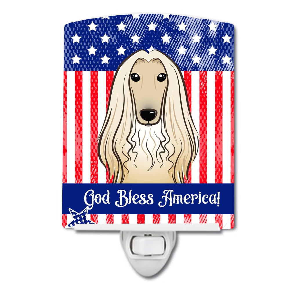 American Flag & Afghan Hound Ceramic Night Light