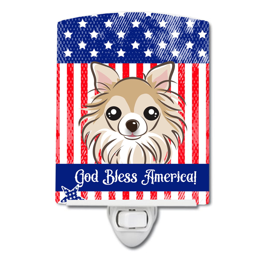 American Flag & Chihuahua Ceramic Night Light