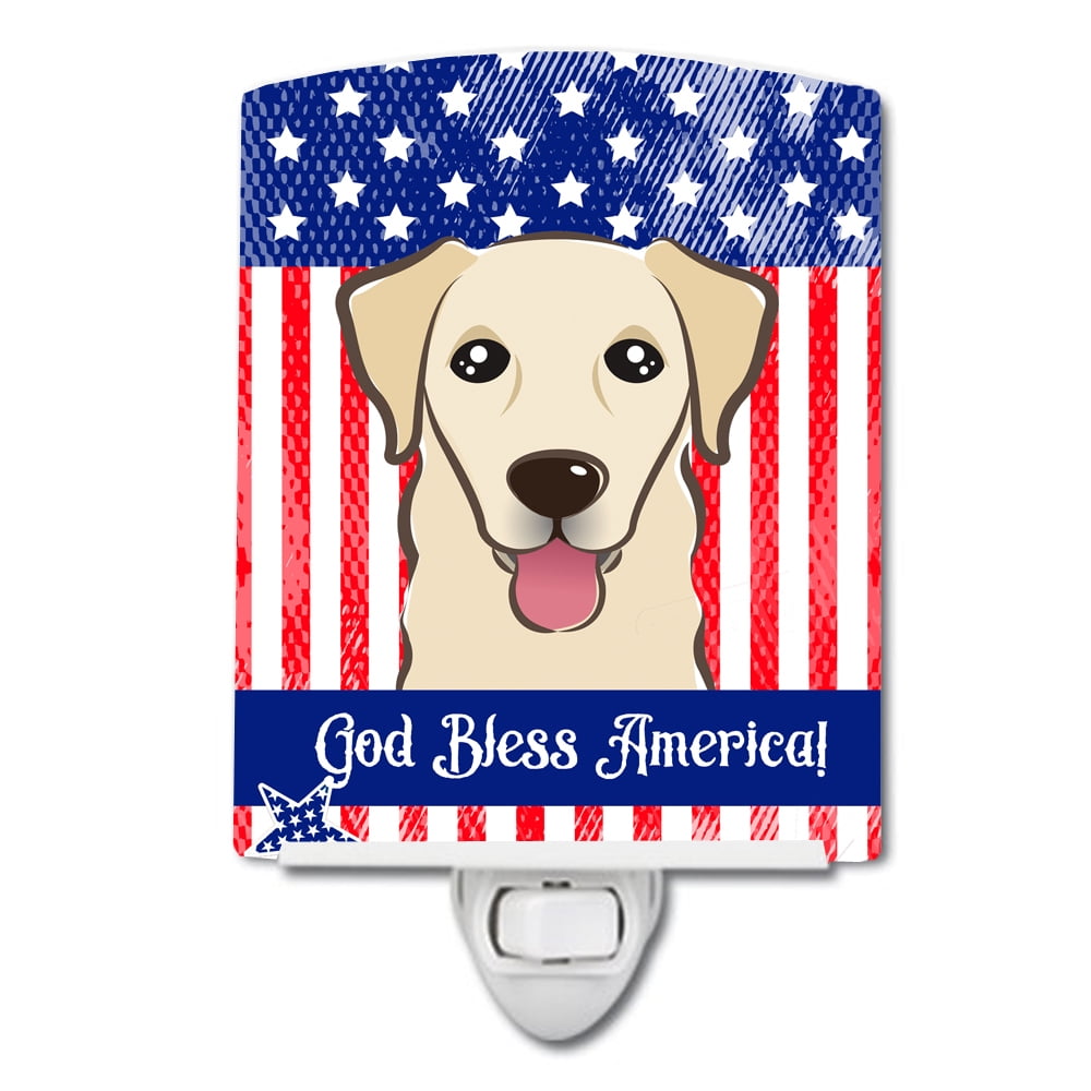 American Flag & Golden Retriever Ceramic Night Light