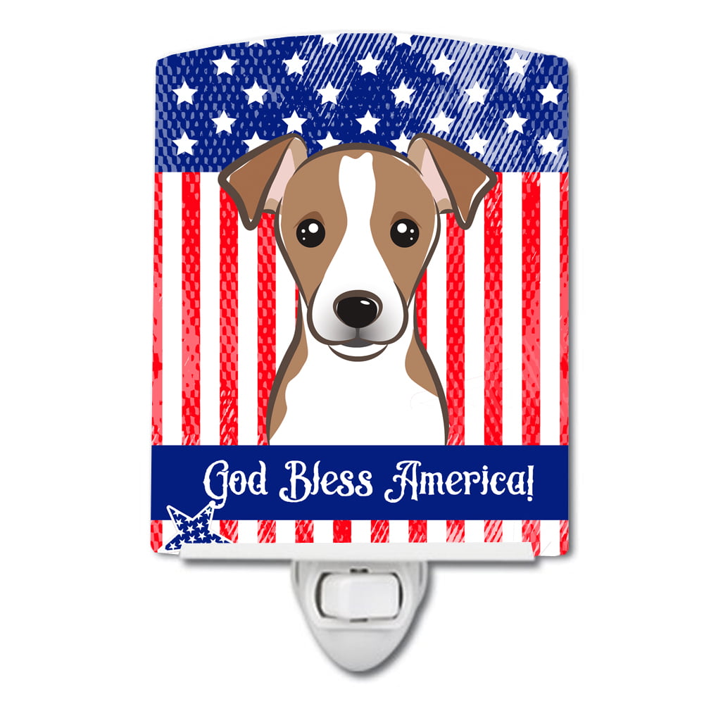 BB2190CNL American Flag & Jack Russell Terrier Ceramic Night Light