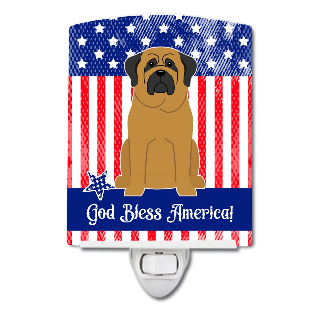 Patriotic USA Mastiff Ceramic Night Light