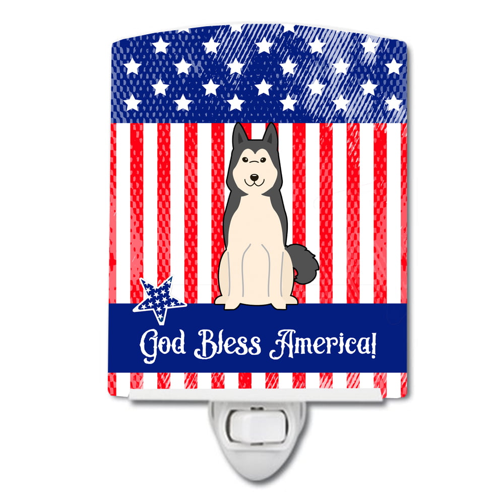 Patriotic USA West Siberian Laika Spitz Ceramic Night Light