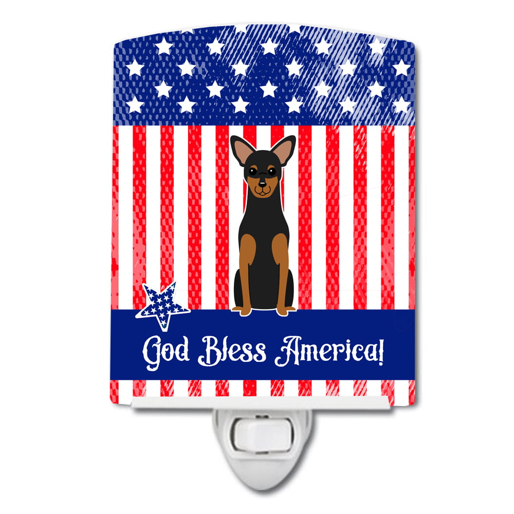 Patriotic USA Manchester Terrier Ceramic Night Light