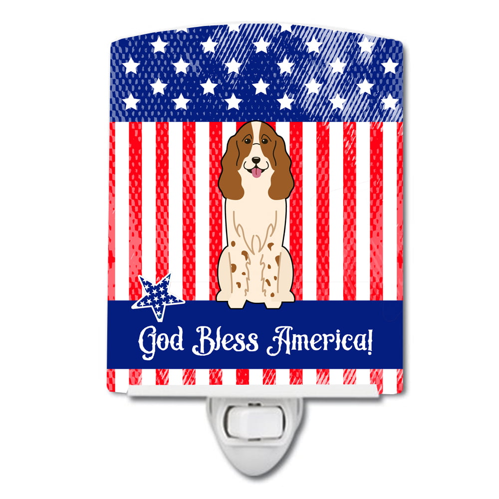 Patriotic USA Russian Spaniel Ceramic Night Light