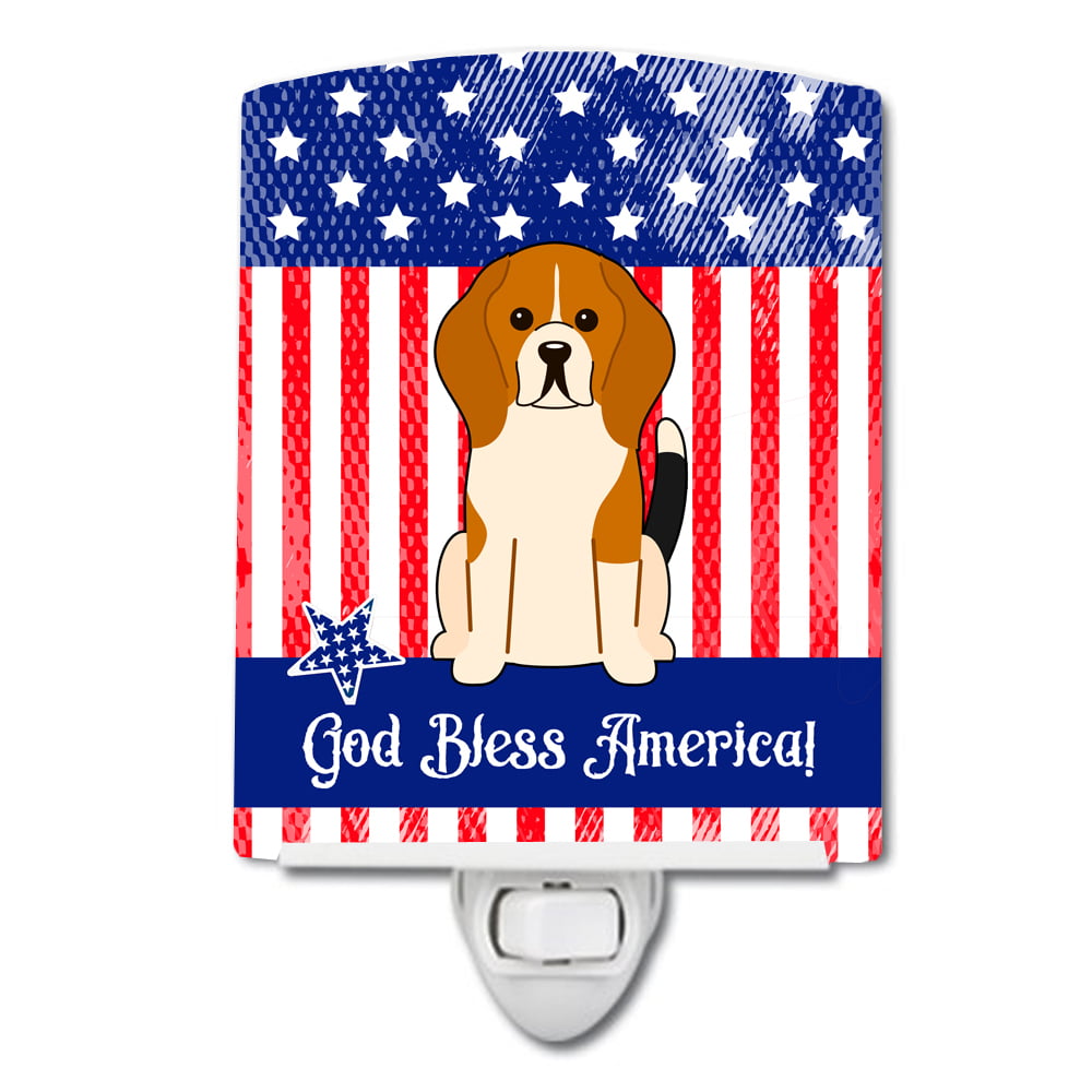 Patriotic USA Beagle Tricolor Ceramic Night Light