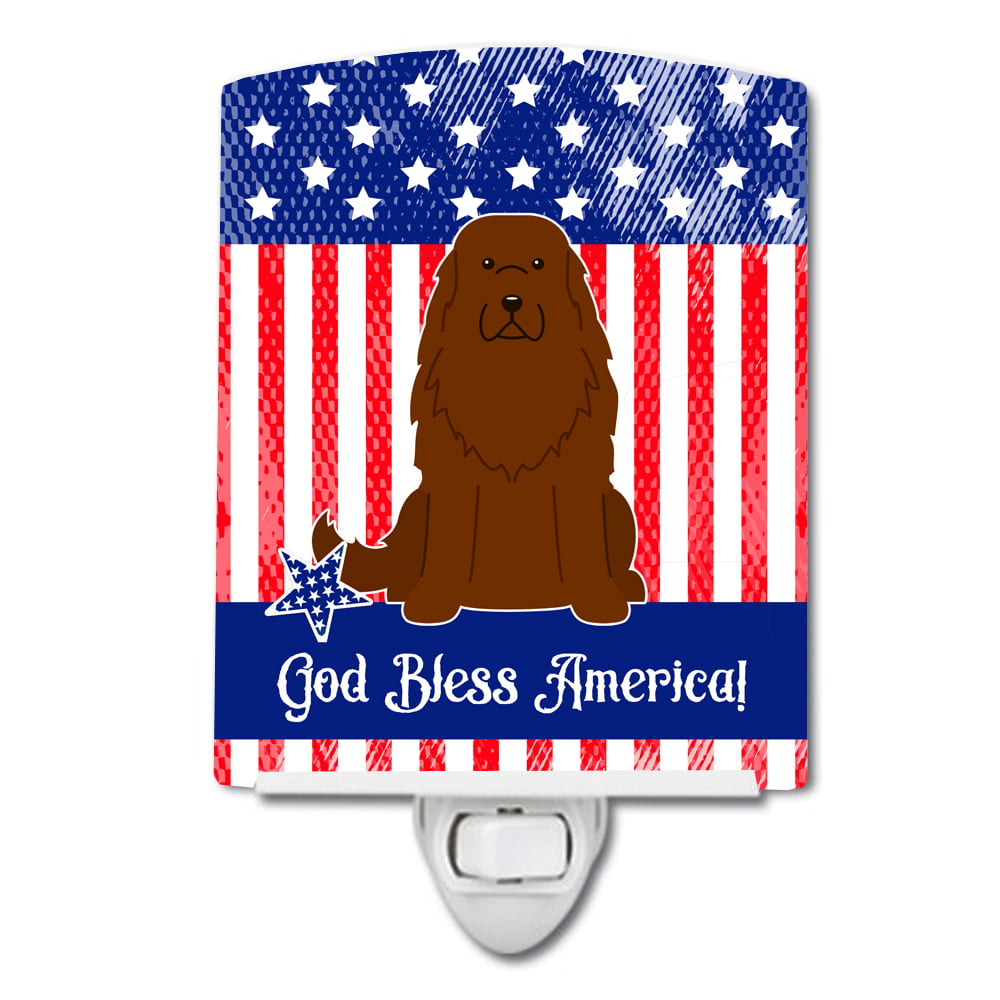 Patriotic USA Caucasian Shepherd Dog Ceramic Night Light