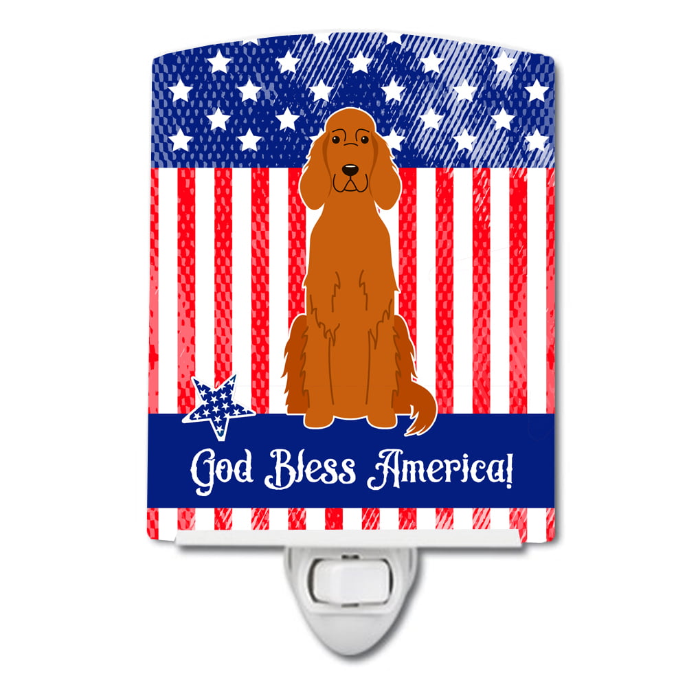 Patriotic USA Irish Setter Ceramic Night Light