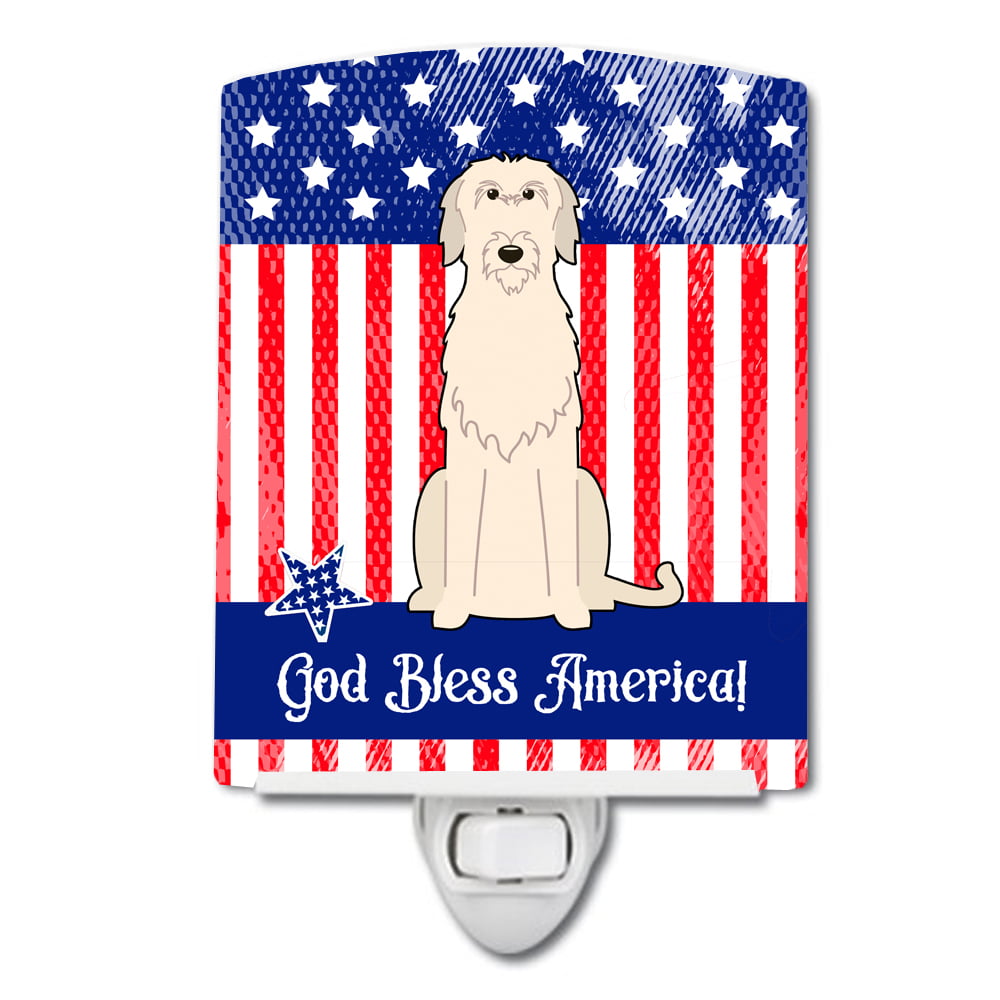 Patriotic USA Irish Wolfhound Ceramic Night Light