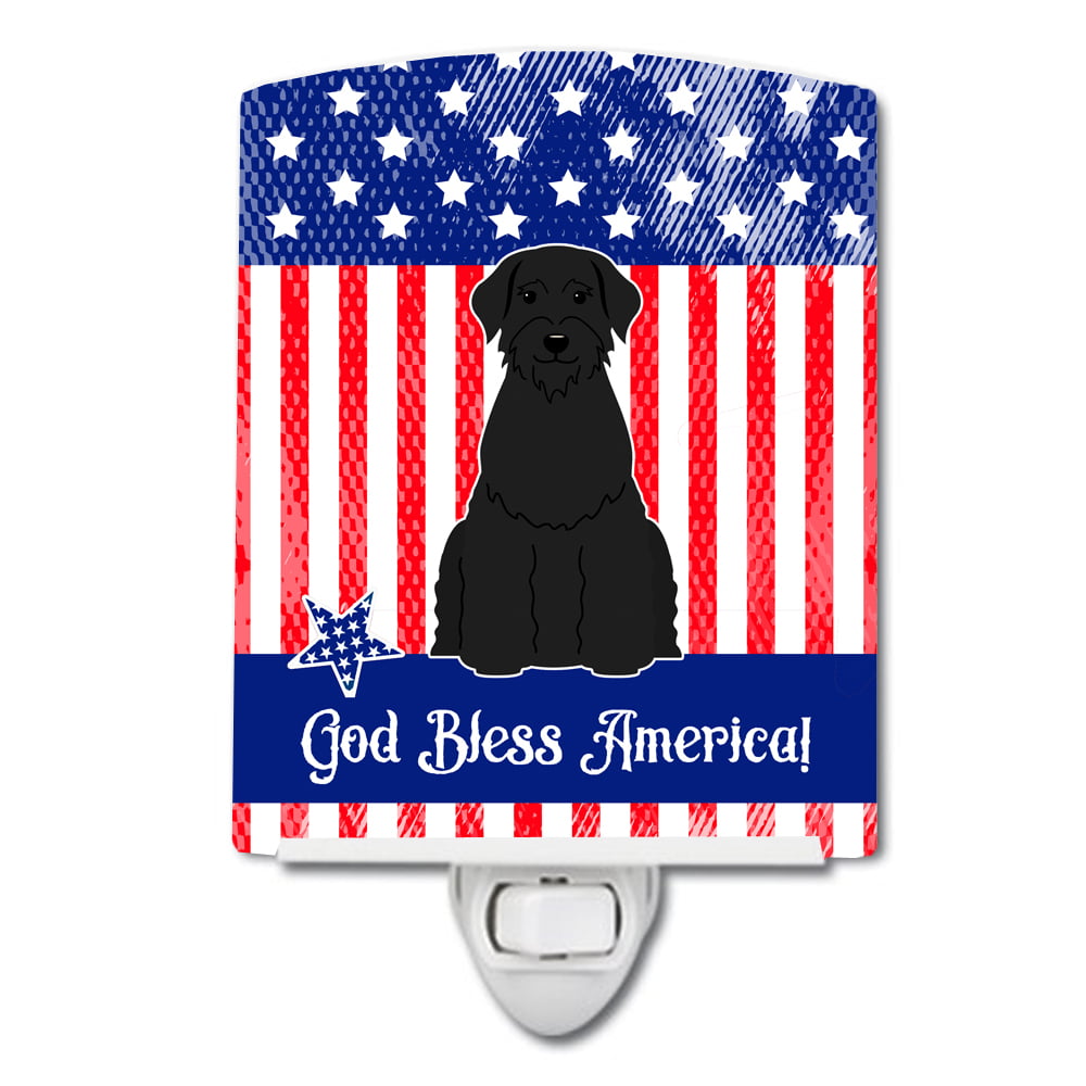 Patriotic USA Giant Schnauzer Ceramic Night Light