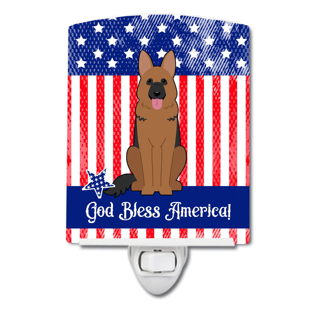 Patriotic USA German Shepherd Ceramic Night Light