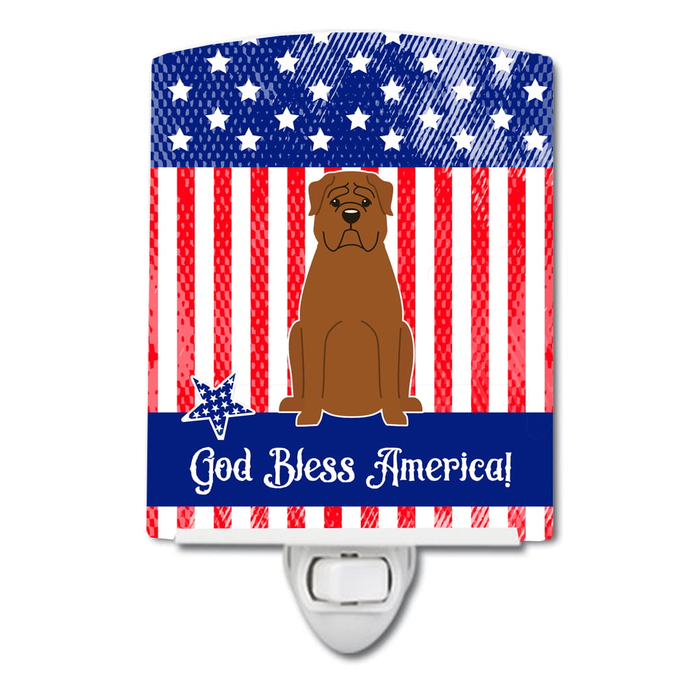 Patriotic USA Dogue de Bourdeaux Ceramic Night Light