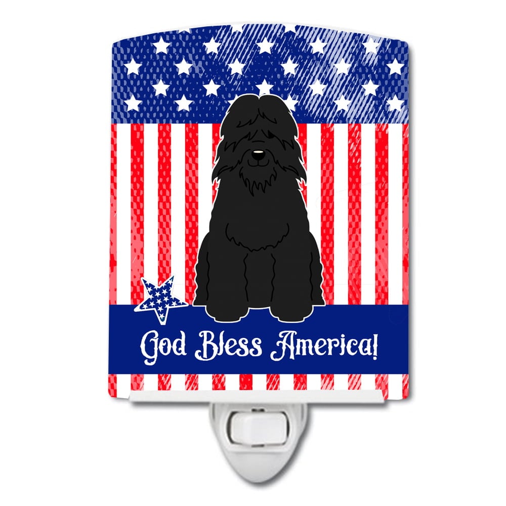 Patriotic USA Bouvier Des Flandres Ceramic Night Light