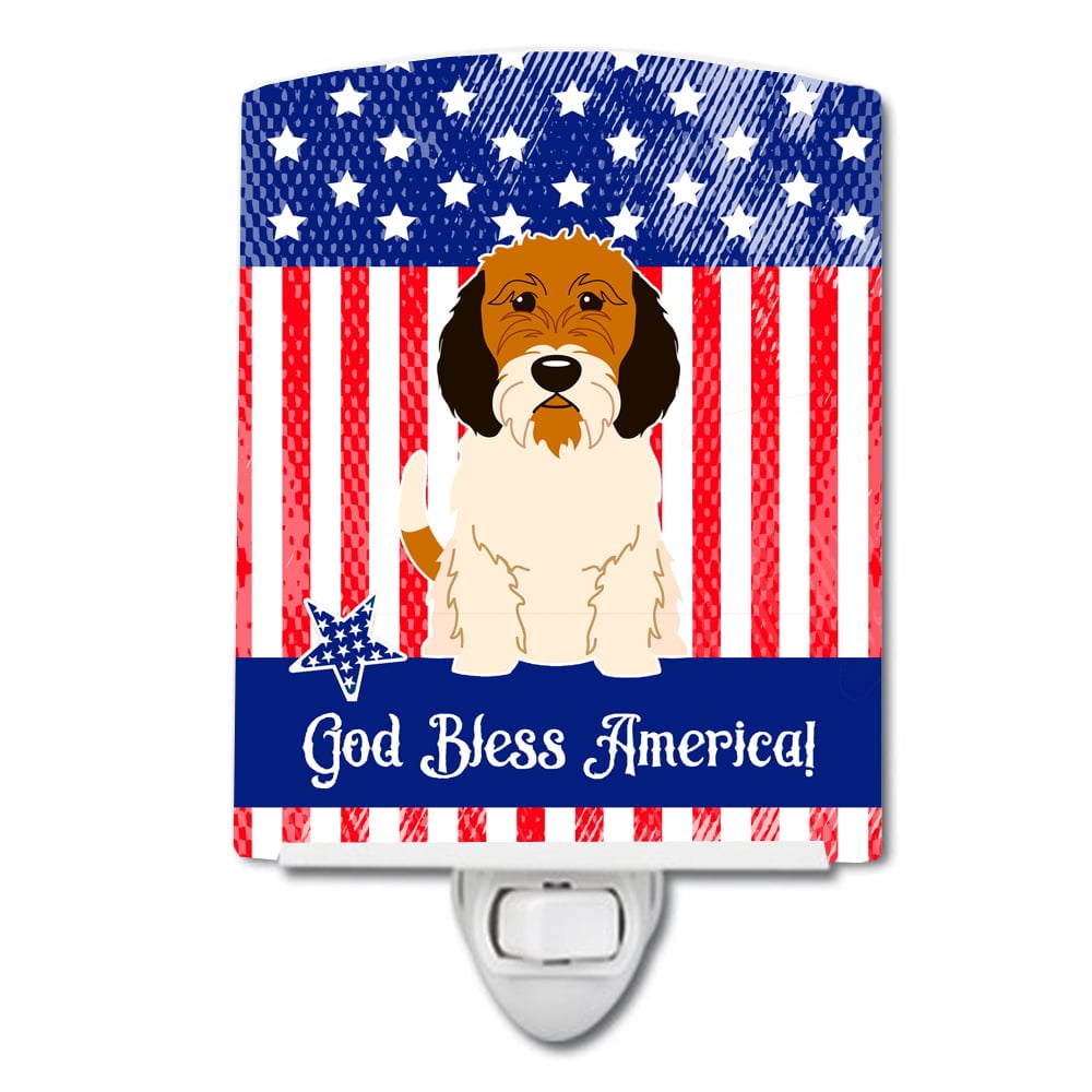 Patriotic USA Petit Basset Griffon Veenden Ceramic Night Light