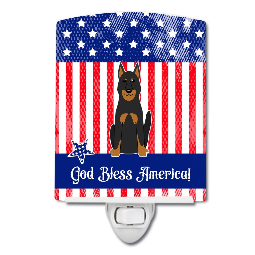 Patriotic USA Beauce Shepherd Dog Ceramic Night Light