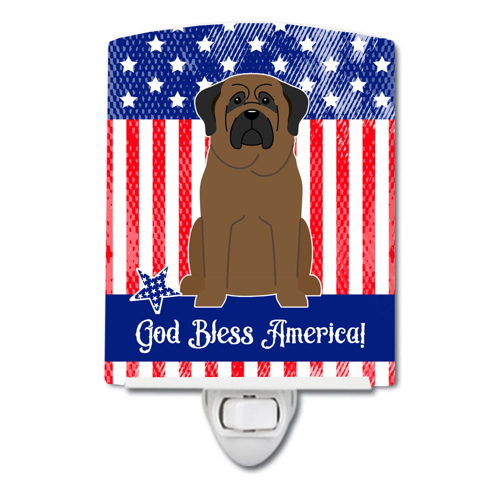 Patriotic USA Bullmastiff Ceramic Night Light