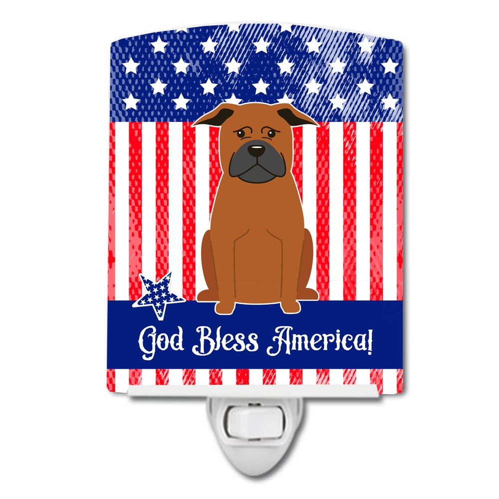 Patriotic USA Chinese Chongqing Dog Ceramic Night Light