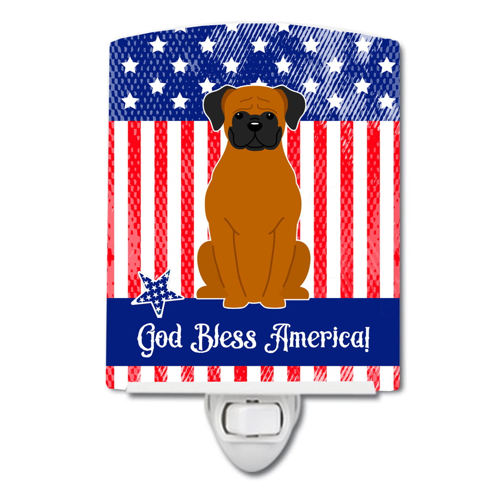 Patriotic USA Fawn Boxer Ceramic Night Light
