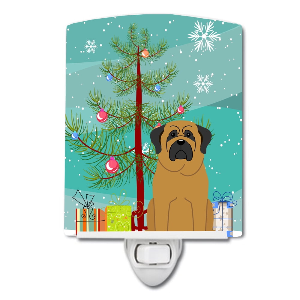 Merry Christmas Tree Mastiff Ceramic Night Light