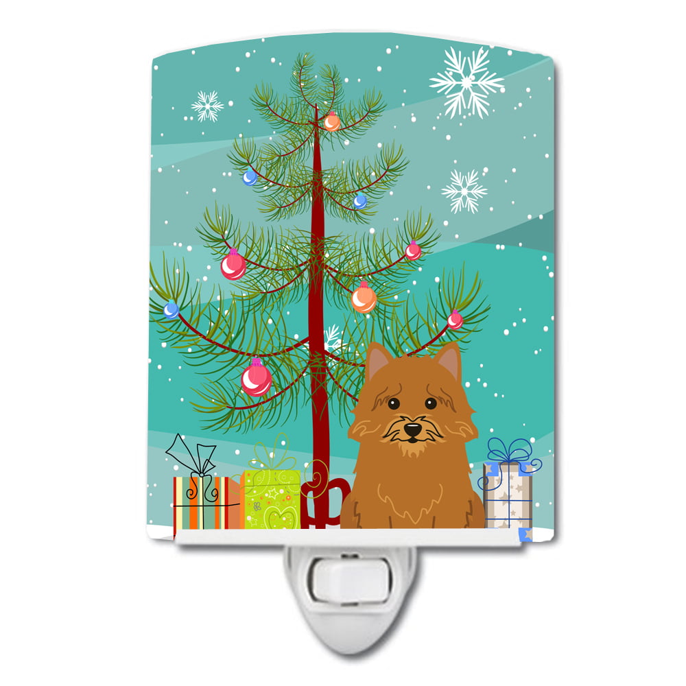 Merry Christmas Tree Norwich Terrier Ceramic Night Light