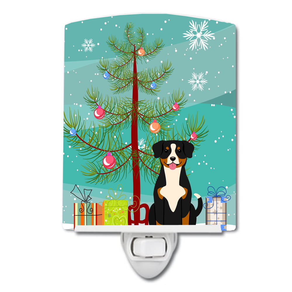 Merry Christmas Tree Entlebucher Ceramic Night Light