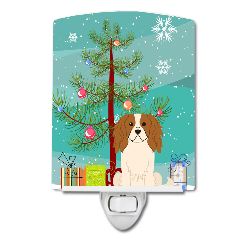 BB4183CNL Merry Christmas Tree Cavalier Spaniel Ceramic Night Light
