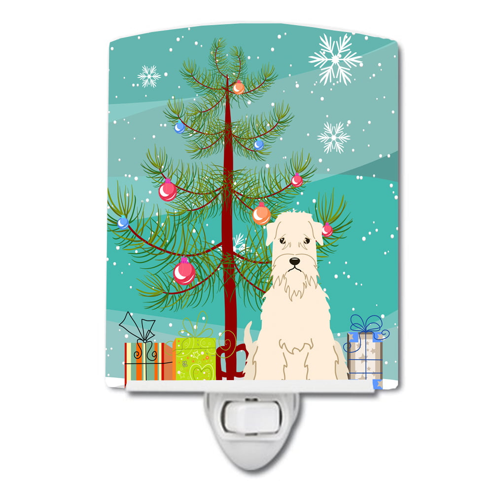 Merry Christmas Tree Soft Coated Wheaten Terrier Ceramic Night Light