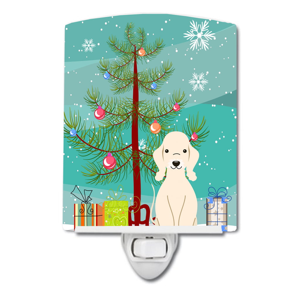 Merry Christmas Tree Bedlington Terrier Sandy Ceramic Night Light