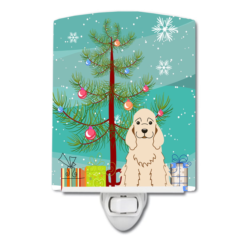 BB4219CNL Merry Christmas Tree Cocker Spaniel Ceramic Night Light