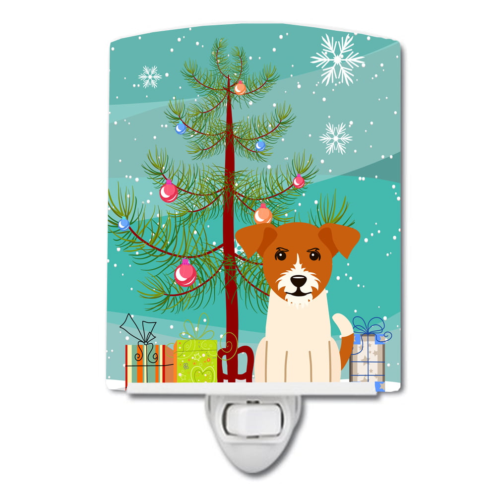 Merry Christmas Tree Jack Russell Terrier Ceramic Night Light