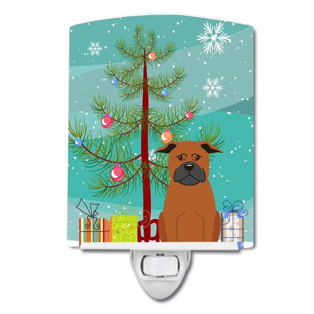 Merry Christmas Tree Chinese Chongqing Dog Ceramic Night Light