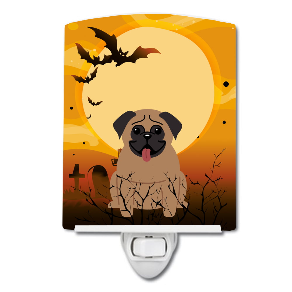 Halloween Pug Brown Ceramic Night Light