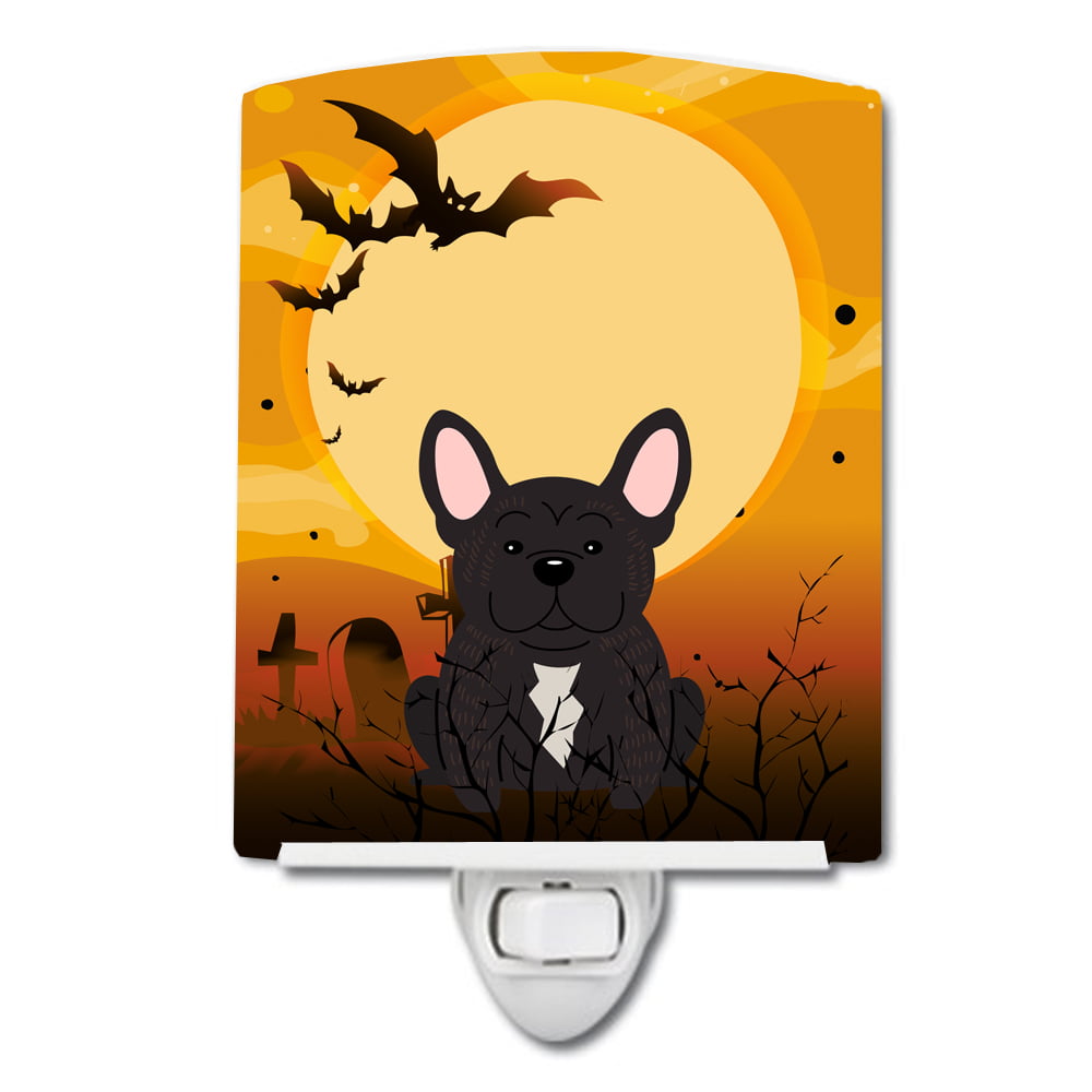 Halloween French Bulldog Brindle Ceramic Night Light