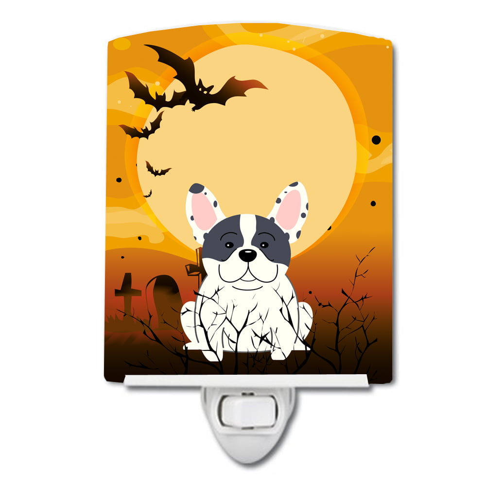 Halloween French Bulldog Piebald Ceramic Night Light