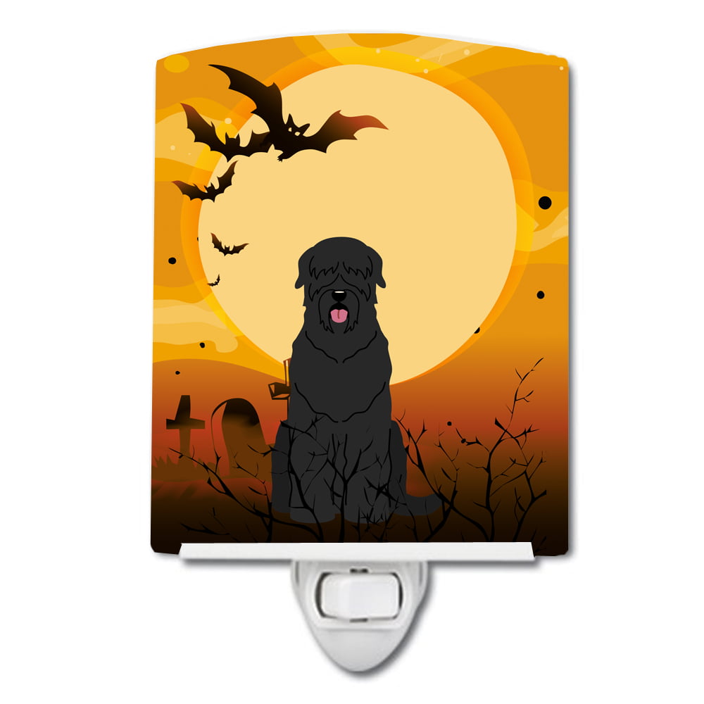 Halloween Black Russian Terrier Ceramic Night Light