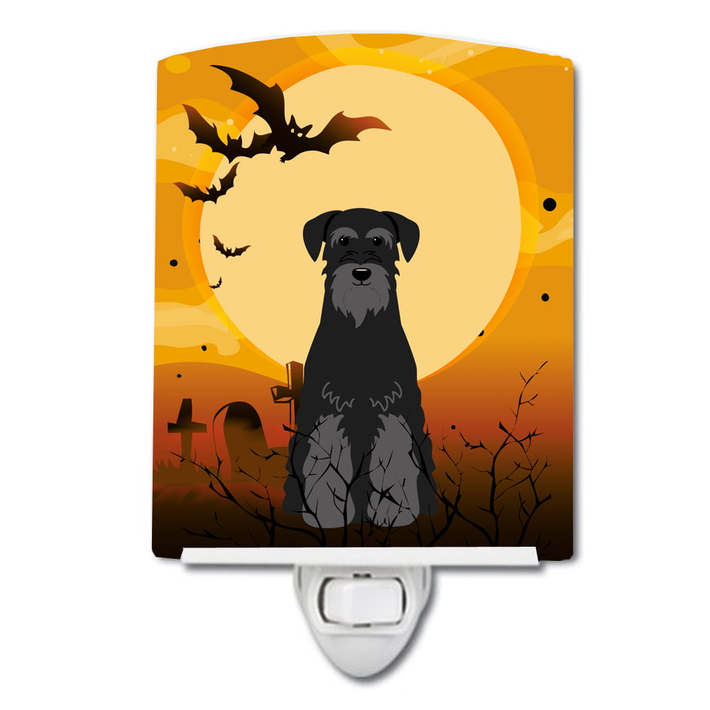 Halloween Standard Schnauzer Black Ceramic Night Light