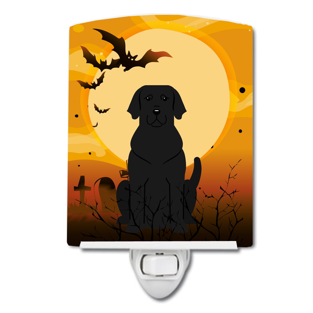 Halloween Black Labrador Ceramic Night Light