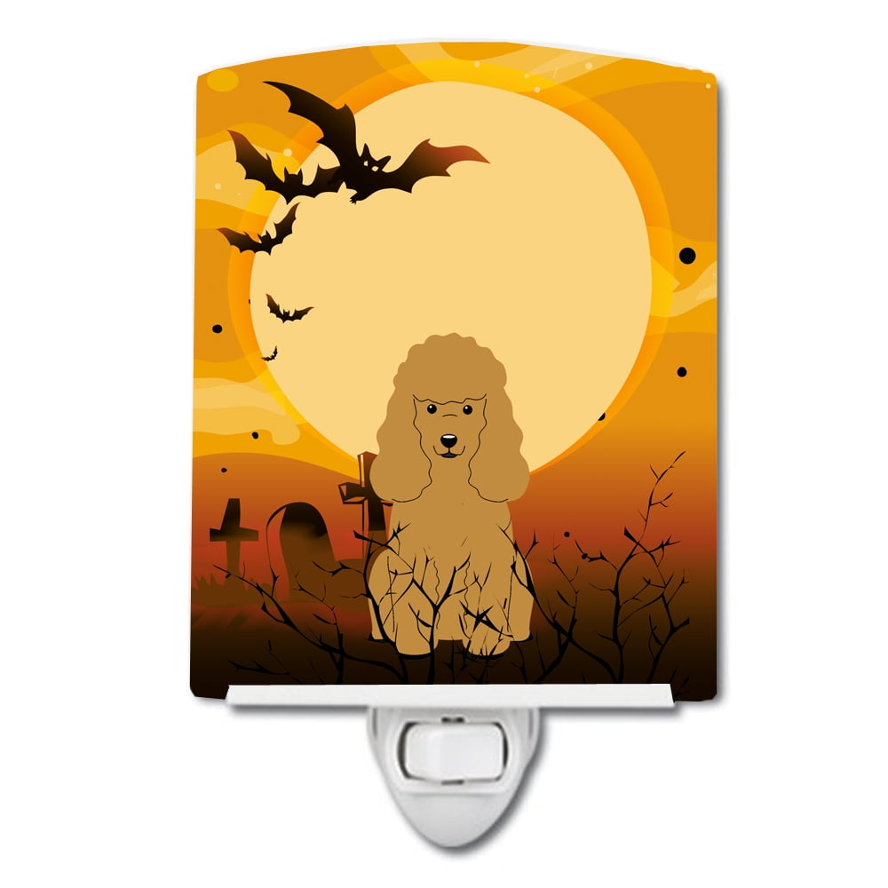 BB4335CNL Halloween Poodle Tan Ceramic Night Light
