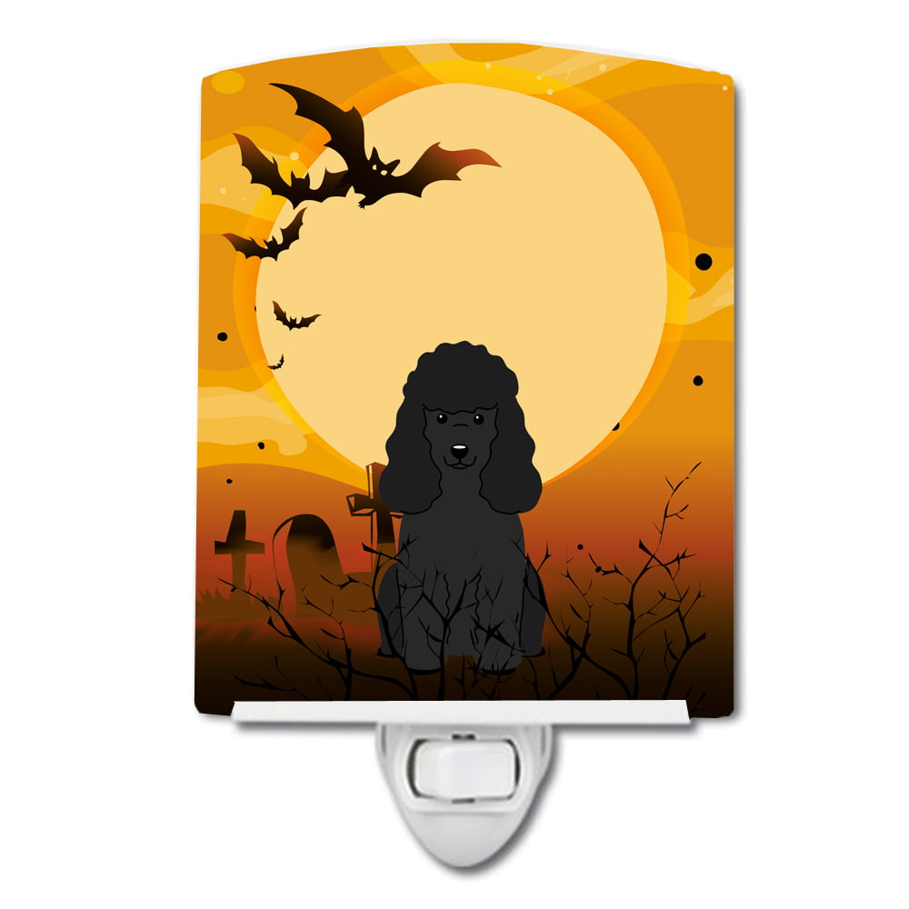 Halloween Poodle Black Ceramic Night Light