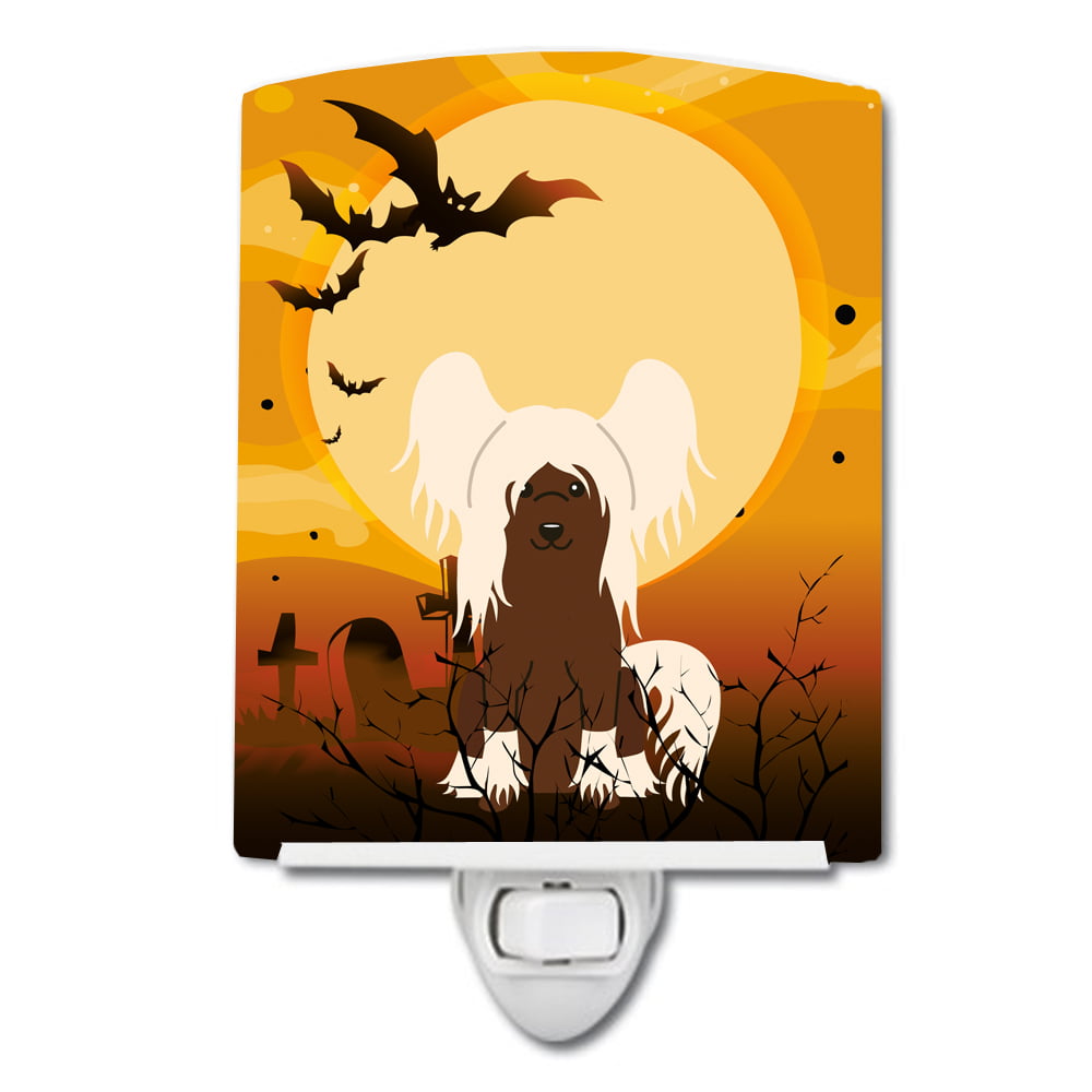 Halloween Chinese Crested Cream Ceramic Night Light