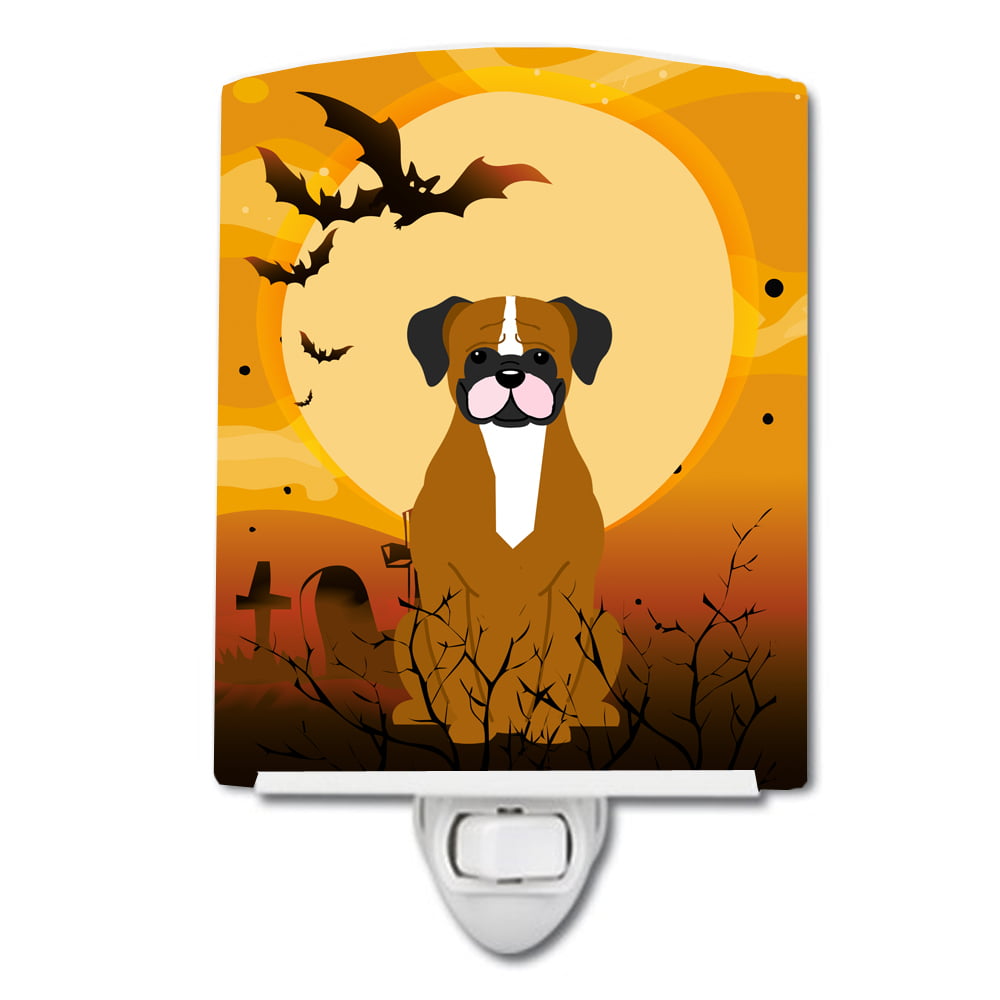Halloween Flashy Fawn Boxer Ceramic Night Light