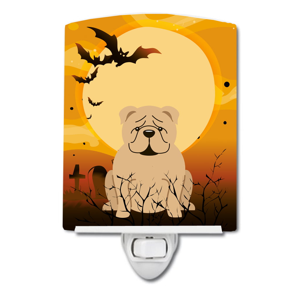 Halloween English Bulldog Fawn Ceramic Night Light