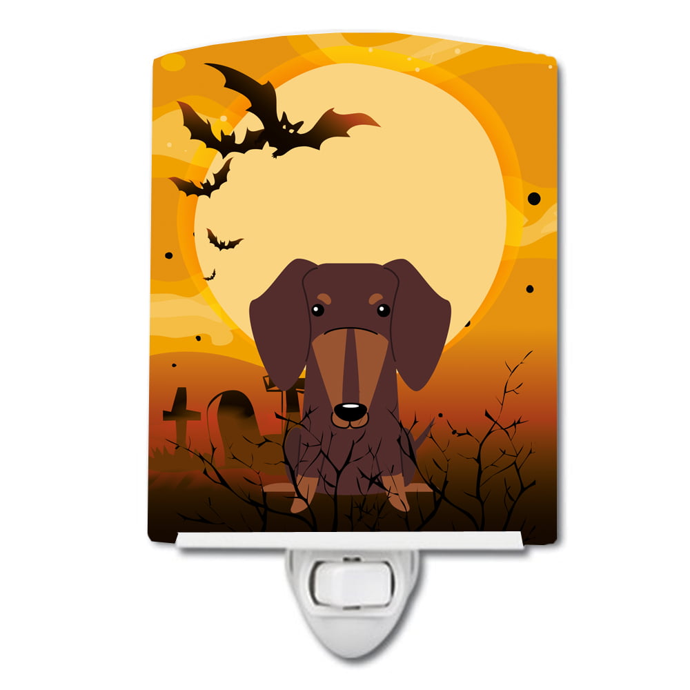 Halloween Dachshund Chocolate Ceramic Night Light