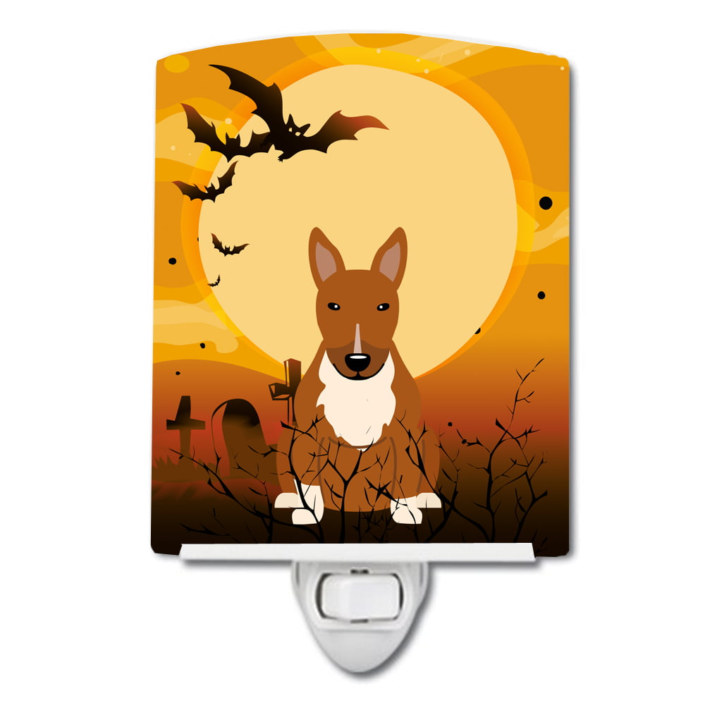 Halloween Bull Terrier Red Ceramic Night Light