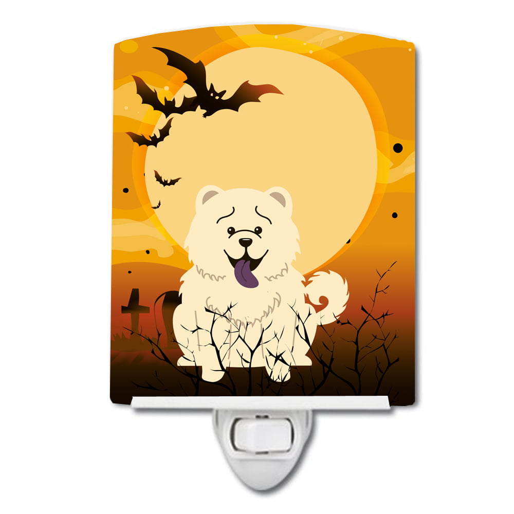 BB4406CNL Halloween Chow Chow White Ceramic Night Light