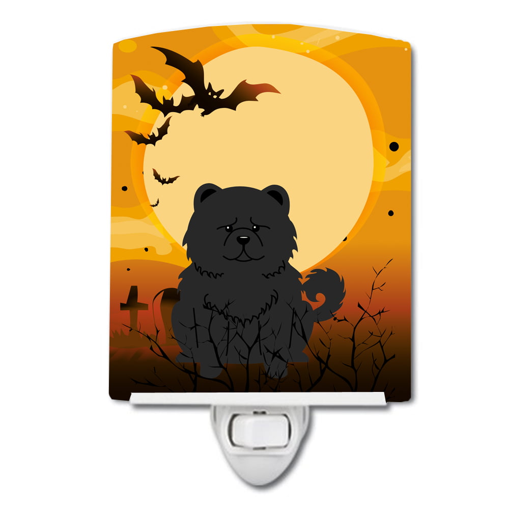 Halloween Chow Chow Black Ceramic Night Light