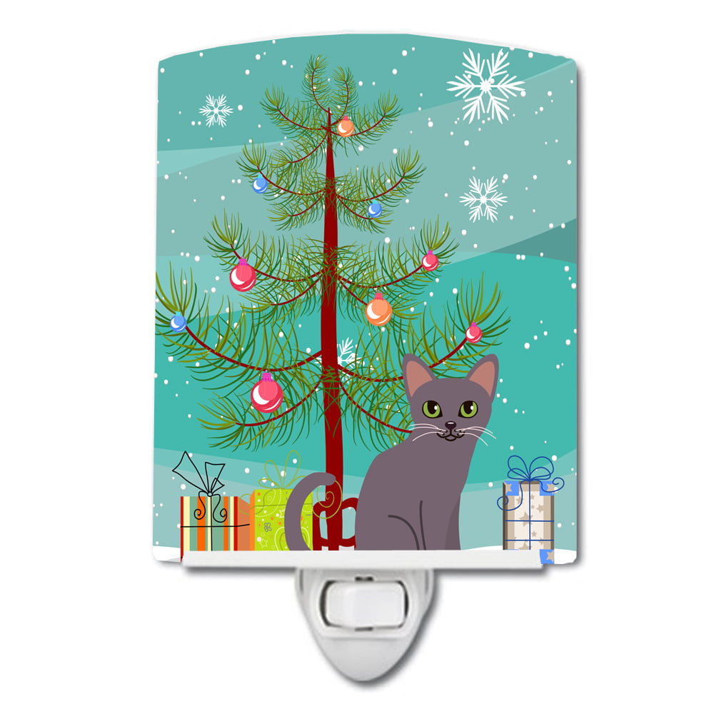 Korat Cat Merry Christmas Tree Ceramic Night Light