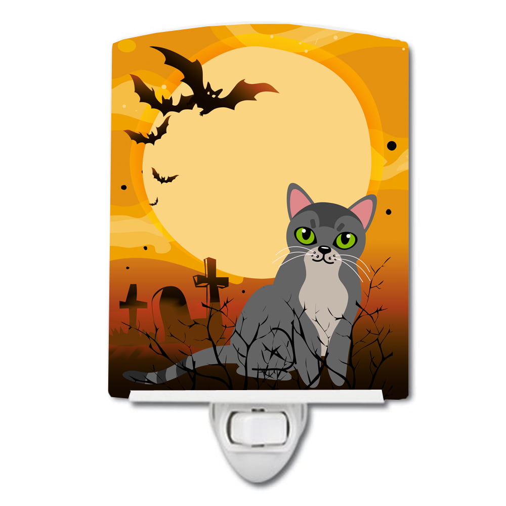 Halloween Asian Cat Ceramic Night Light