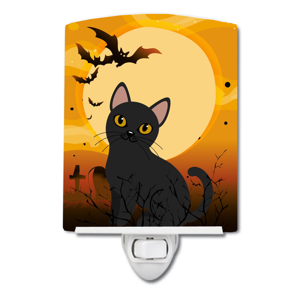 Halloween Bombay Cat Ceramic Night Light