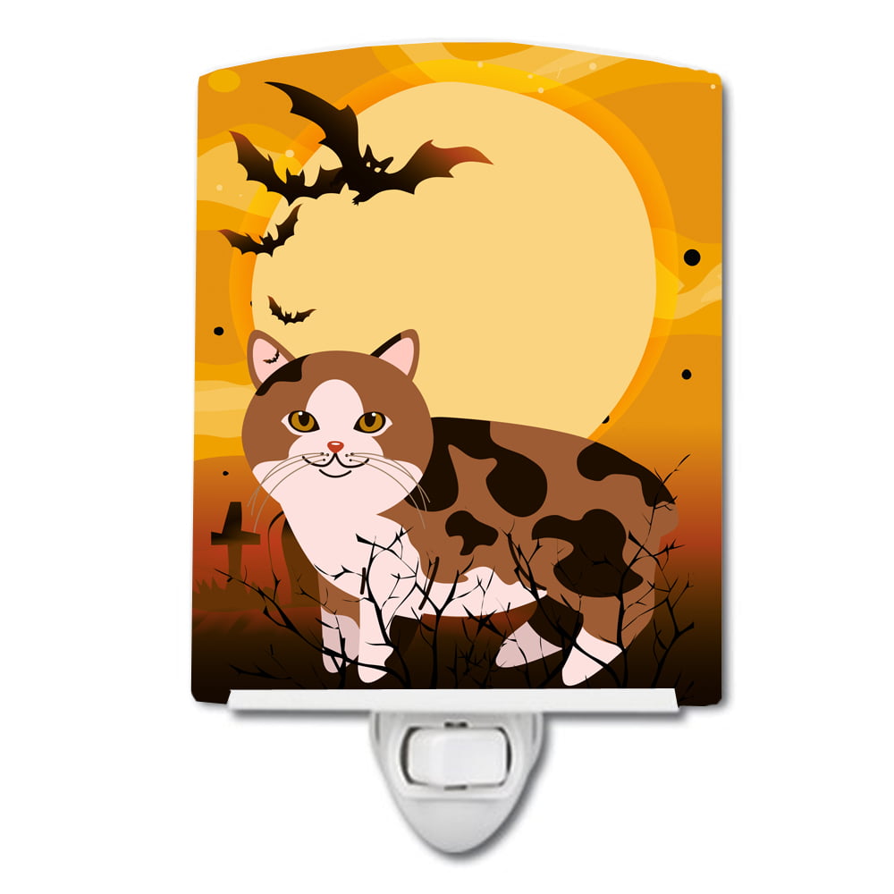 BB4449CNL Halloween Manx Cat Ceramic Night Light